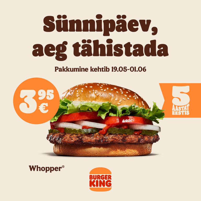 Burger Kingi sünnipäeva kampaaniapilt