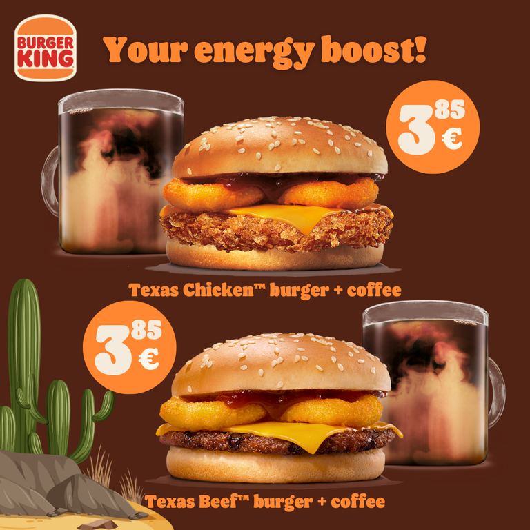 Texas burger and coffee campaign image